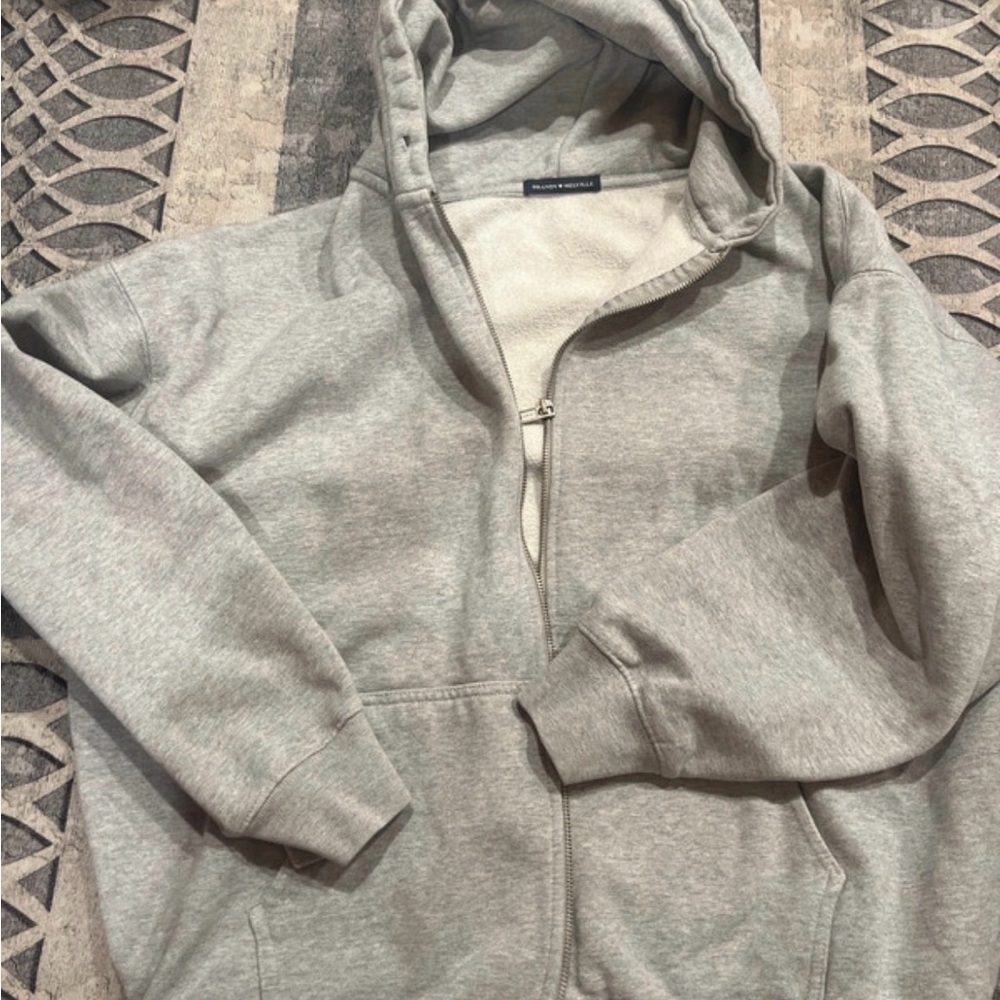 Brandy Melville Light Gray Pullover Hoodie